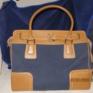 Talbots Large Leather Trimmed Tote / Handbag